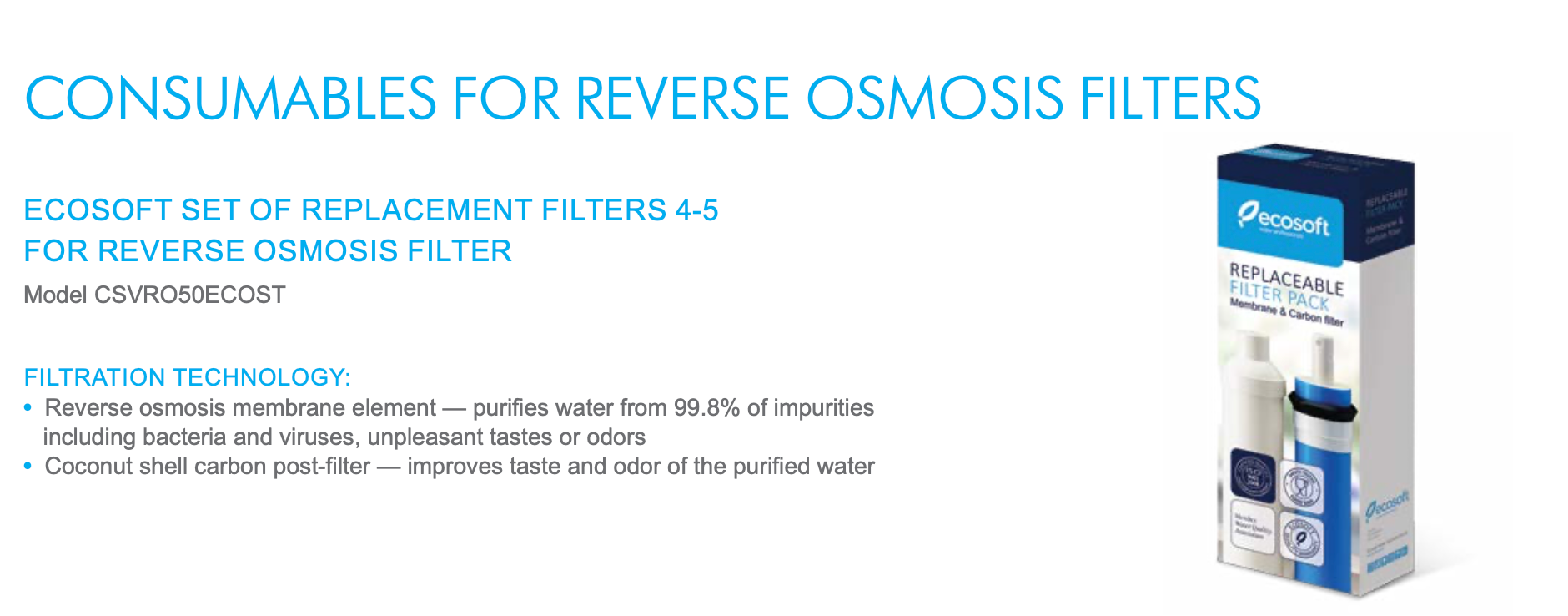 Filter Replacement Set 4-5 for RO Systems - ZYV WATER