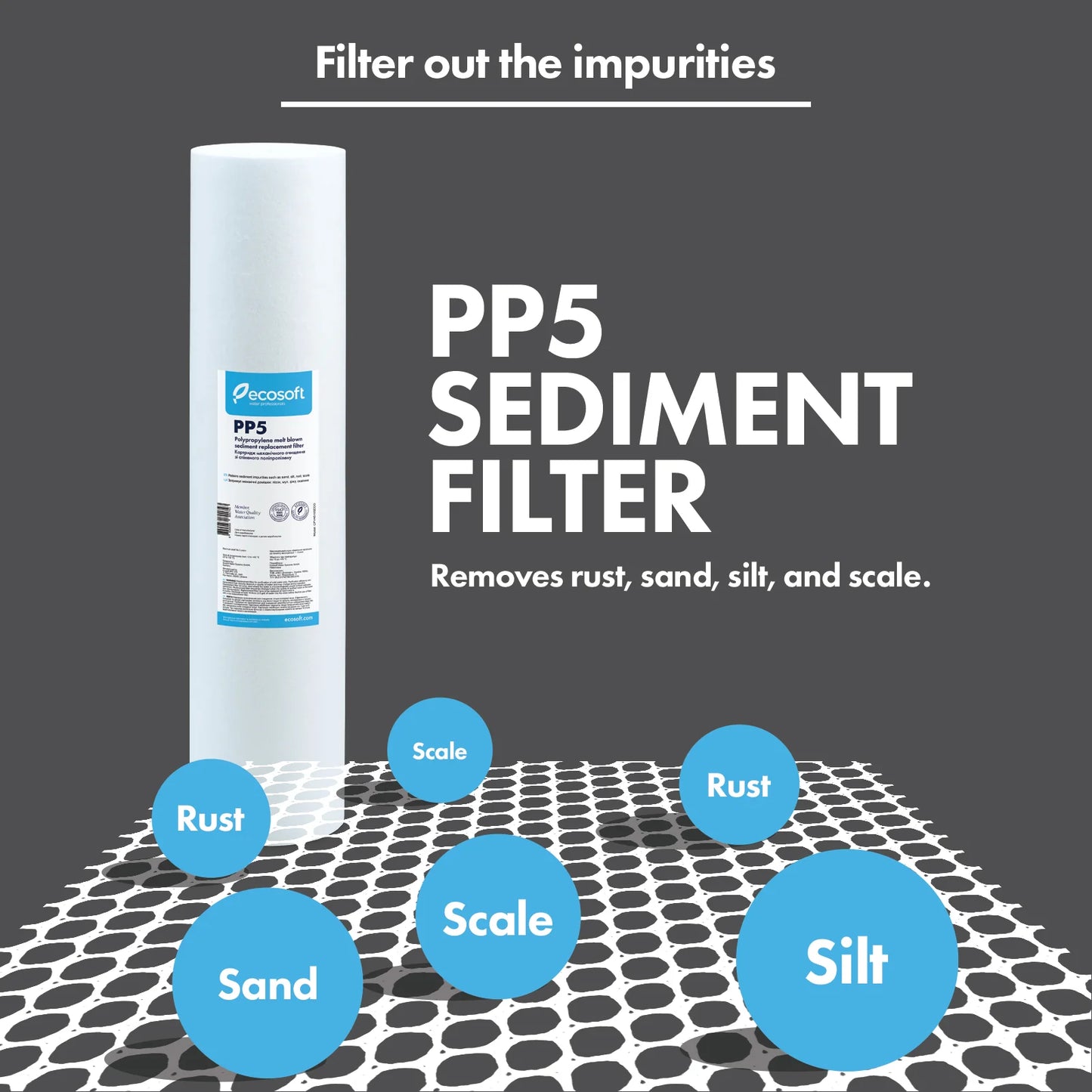 PP melt blown Sediment Filter Replacement Filter 4.5” x 20”, 5 micron - ZYV WATER