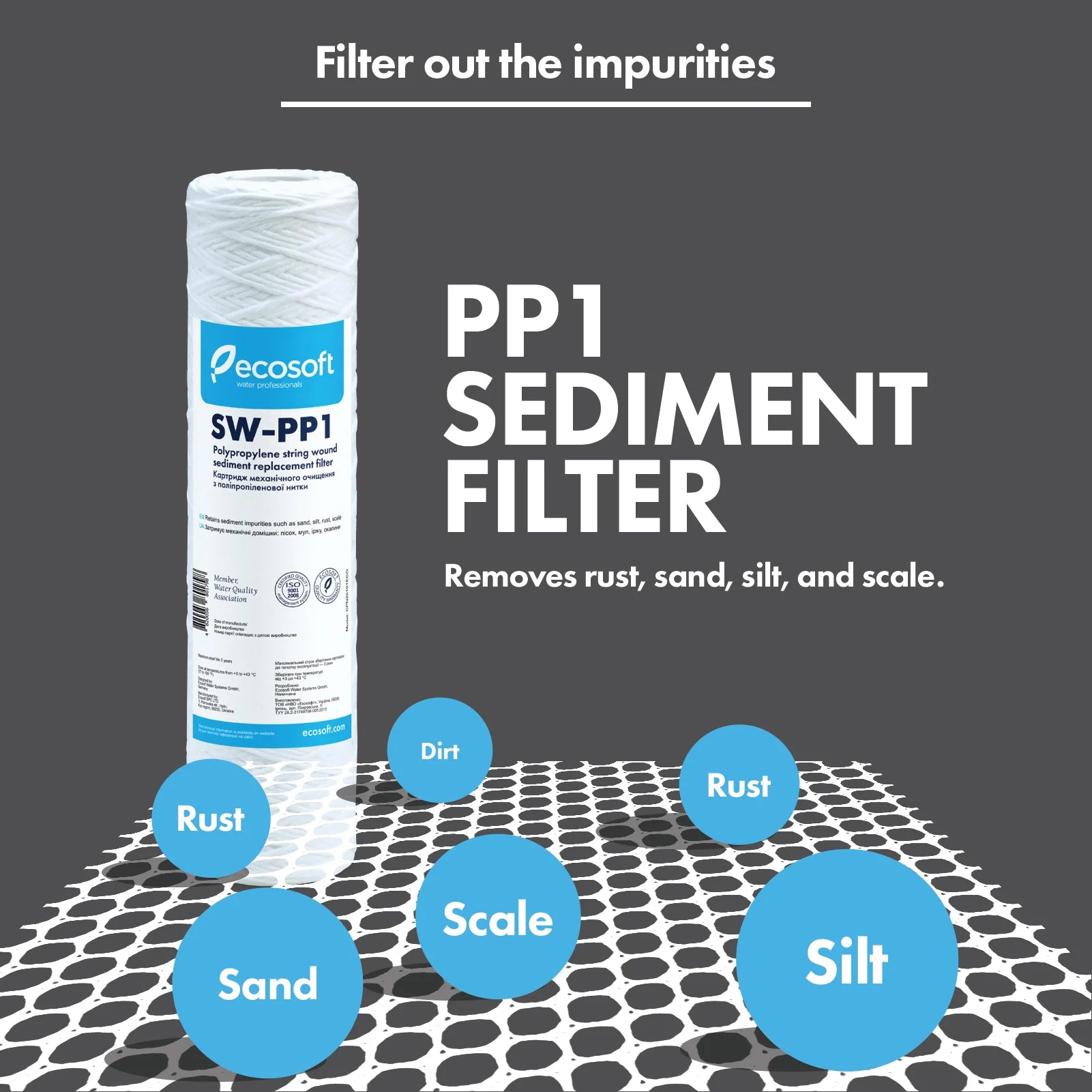 PP Sediment Replacement Filter 2.5” x 10”, 1 micron - ZYV WATER