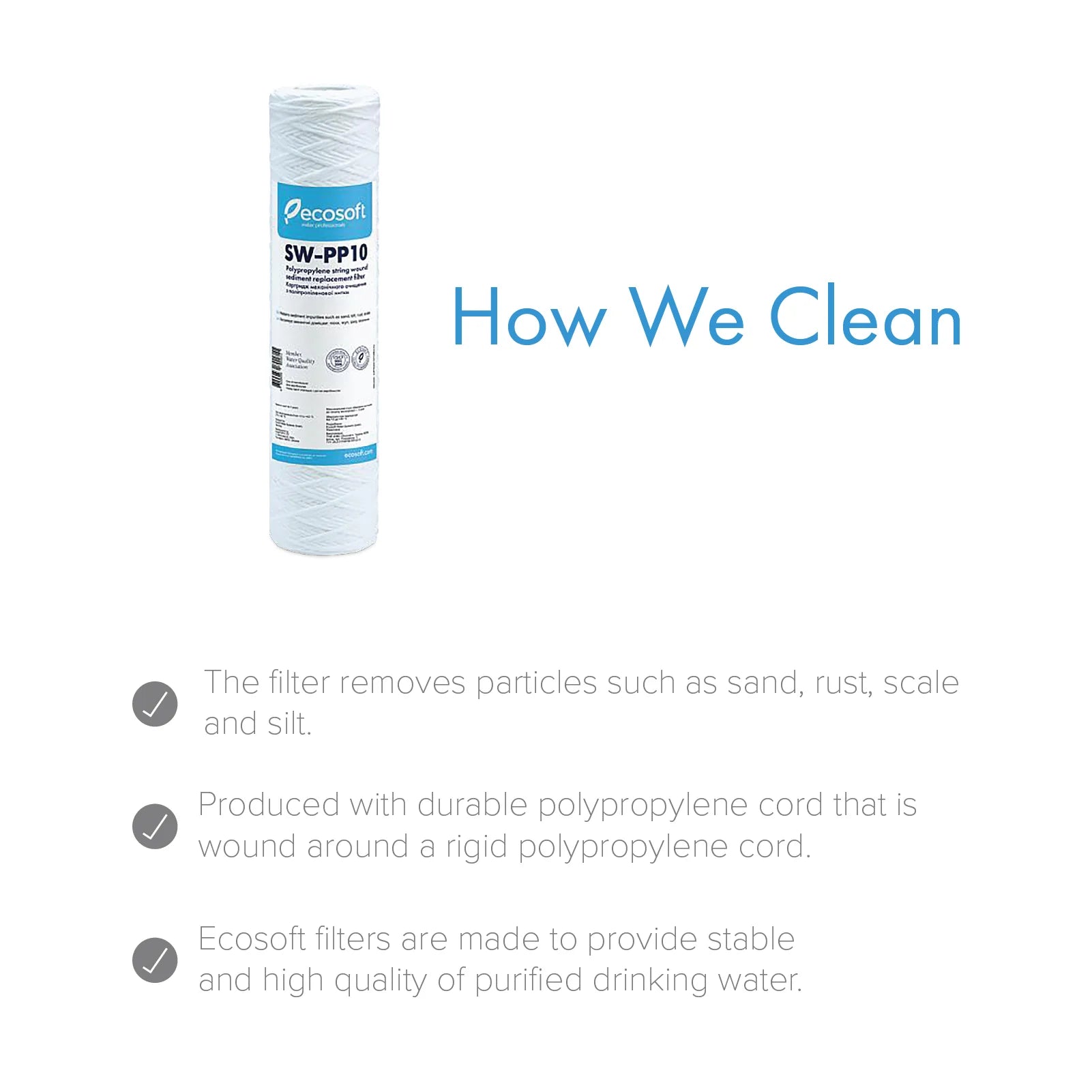 PP Sediment Replacement Filter 2.5” x 10”,  10 micron - ZYV WATER