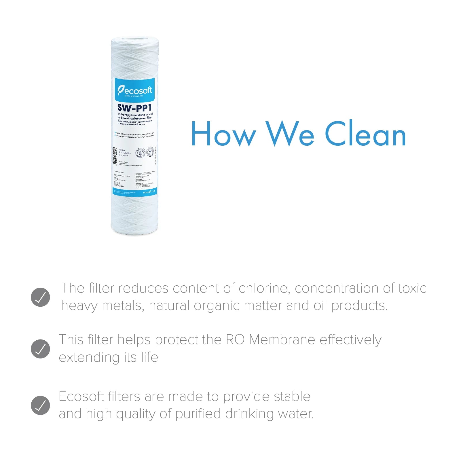PP Sediment Replacement Filter 2.5” x 10”, 1 micron - ZYV WATER