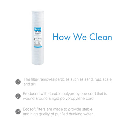 PP String Sediment Filter Replacement Filter 4.5” x 20”, 20 micron - ZYV WATER