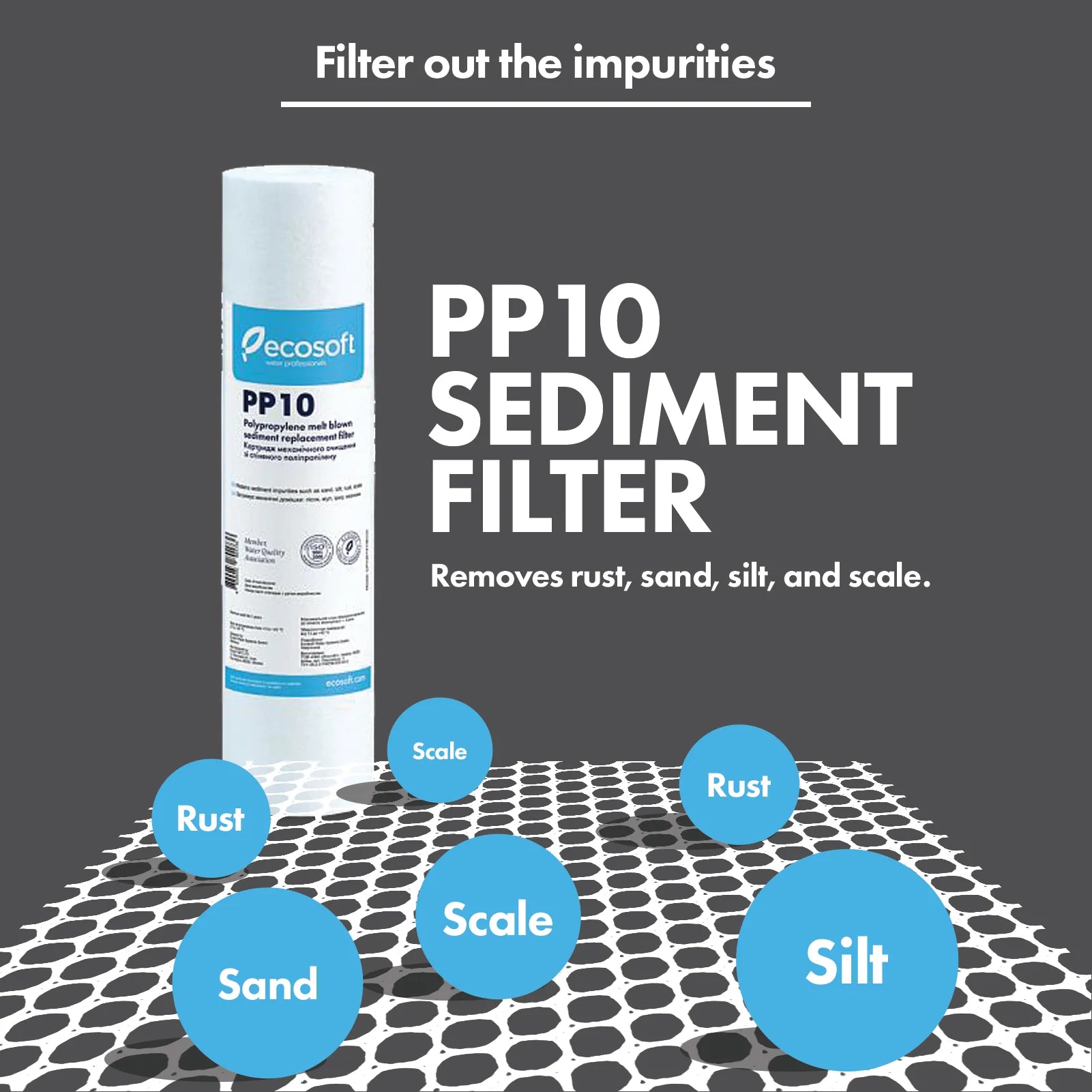 PP melt blown Sediment Replacement Filter 2.5” x 10”,  10 micron - ZYV WATER