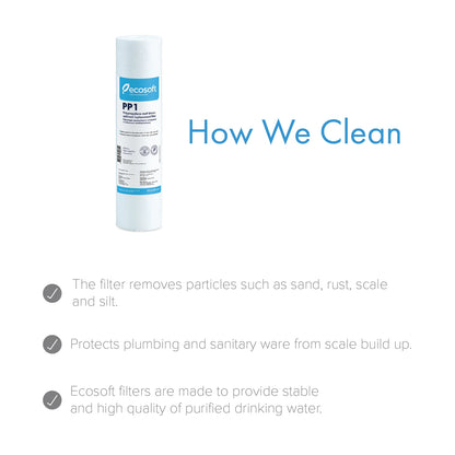 PP melt blown Sediment Replacement Filter 2.5” x 10”,  1 micron - ZYV WATER